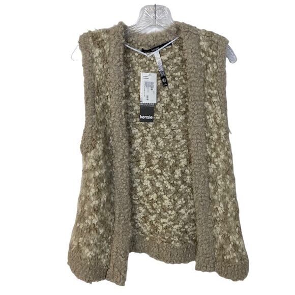 NWT KENSIE Sweater Vest L Chubby Open Front  Sweater Cabin Core Acorn - Picture 12 of 12